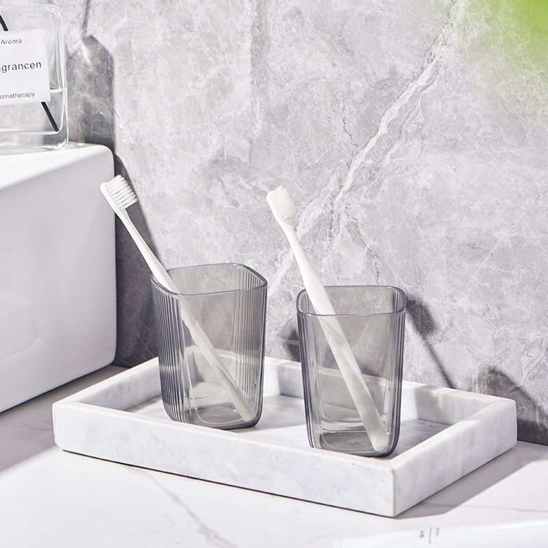 Family-Sized Transparent Toothbrush Cup Set with Style