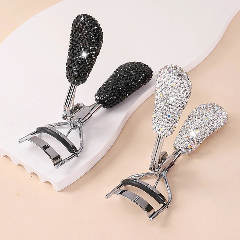 1pc ious Diamond-Encrusted Eyelash Curler Portable Makeup Tool Wide Angle Lash Curler No Battery Required 241226