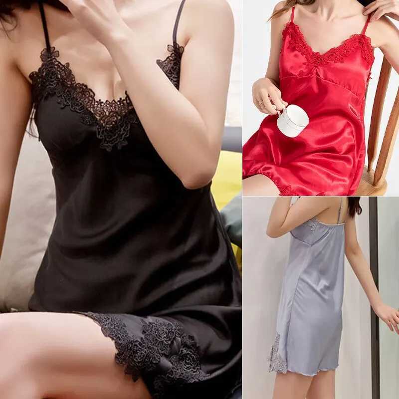Womens sexy pajamas plus size evening gown lace silk evening gown hot dye evening gown underwear suspender pajamas W250103