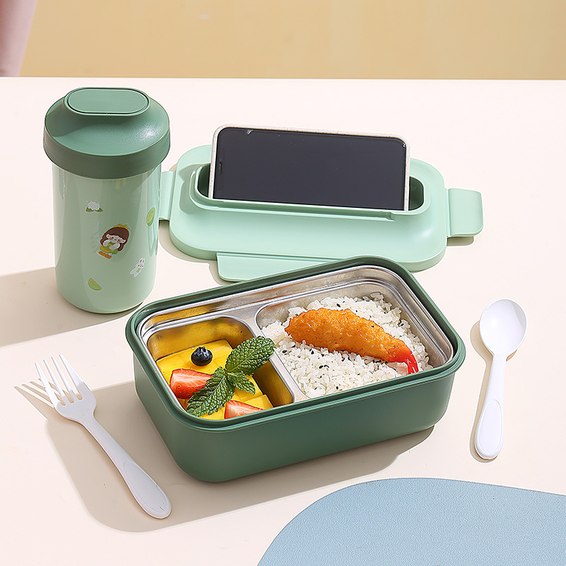Durable Double-Deck Food Storage Box with BPA-Free Plastic Compartments Perfect for Light Meal Packing