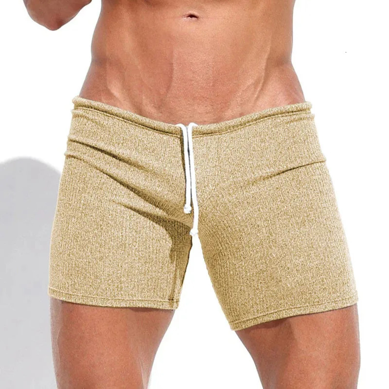 Sexy Lace-up Mens Shorts Mens Summer Casual Shorts Holiday Solid Color Three-quarter Pants Fitness Sweatpants Male Shorts Y2k 250103