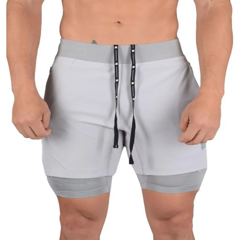 Running Shorts Men Gym Jogging Basketball Doubledeck Quick Dry Bodybuilding Sportswear Light Breathable Mesh Short Pants 250103