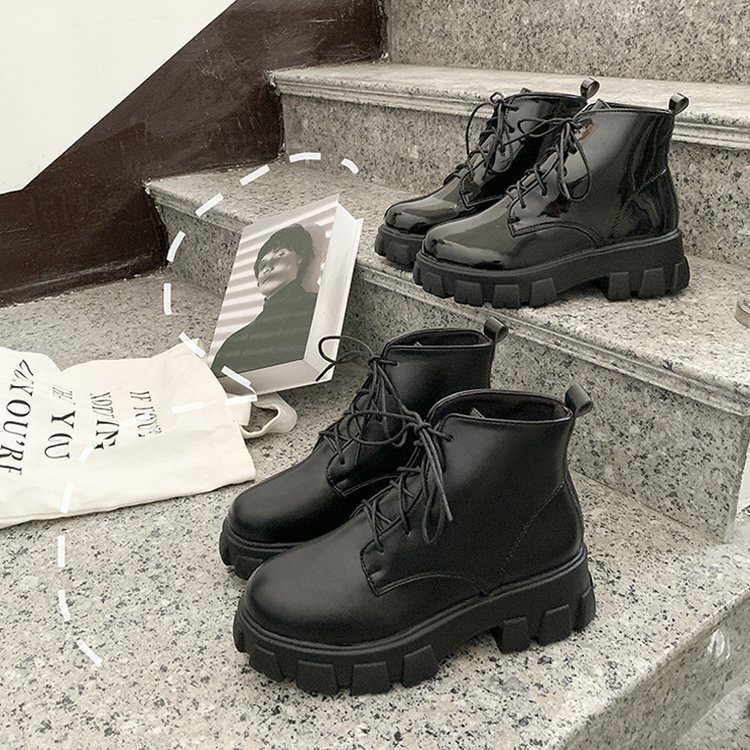 Ddmywed Autumn New Martin Women's British Style Lace Up High Rise Thick Sole Motorcycle Knight Boots Chinese Brand Shoes F0103-20 ddmythur