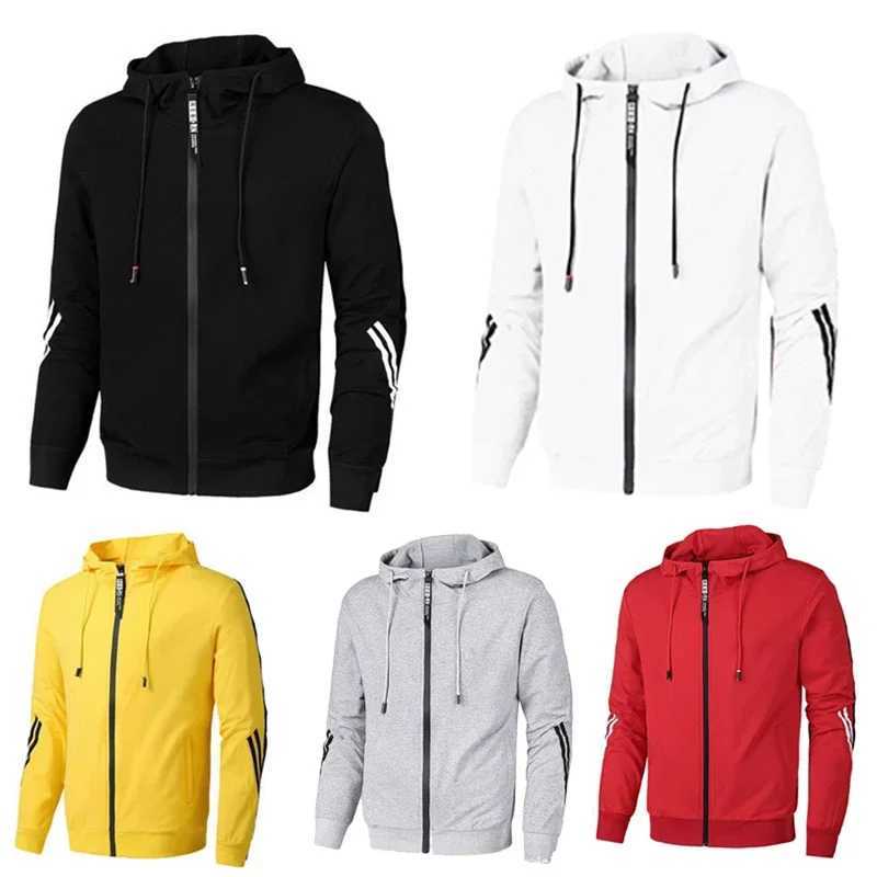 Mens Tracksuit fashionable and high-quality zipper hooded sweatshirt jogging sports casual clothing Versatile solid color jacket W250103