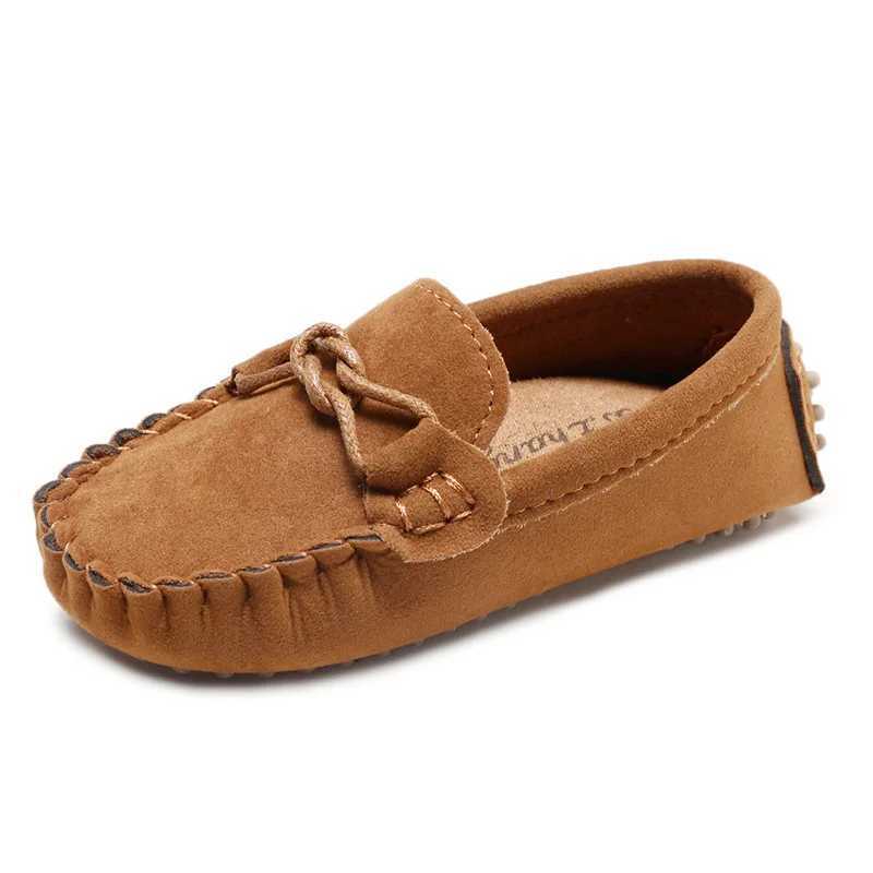 JGVIKOTO Boys and Girls Shoes Fashion Soft Childrens Shoes Childrens Apartment Casual Boat Shoes Childrens Wedding Mocha Casino Leather Shoes M250103