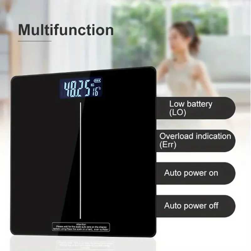 Multi functional square weight scale digital bathroom scale high-precision weight scale circular corner with LED display screen W250103