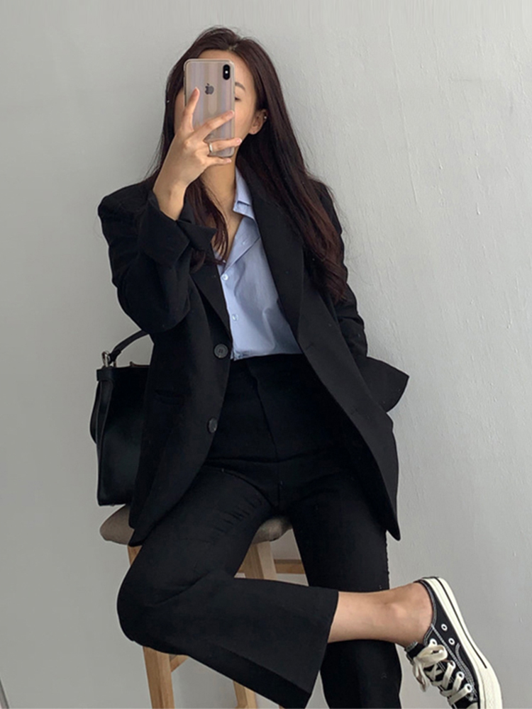 L13New autumn and winter small suit jacket British style Korean loose casual female student suit
