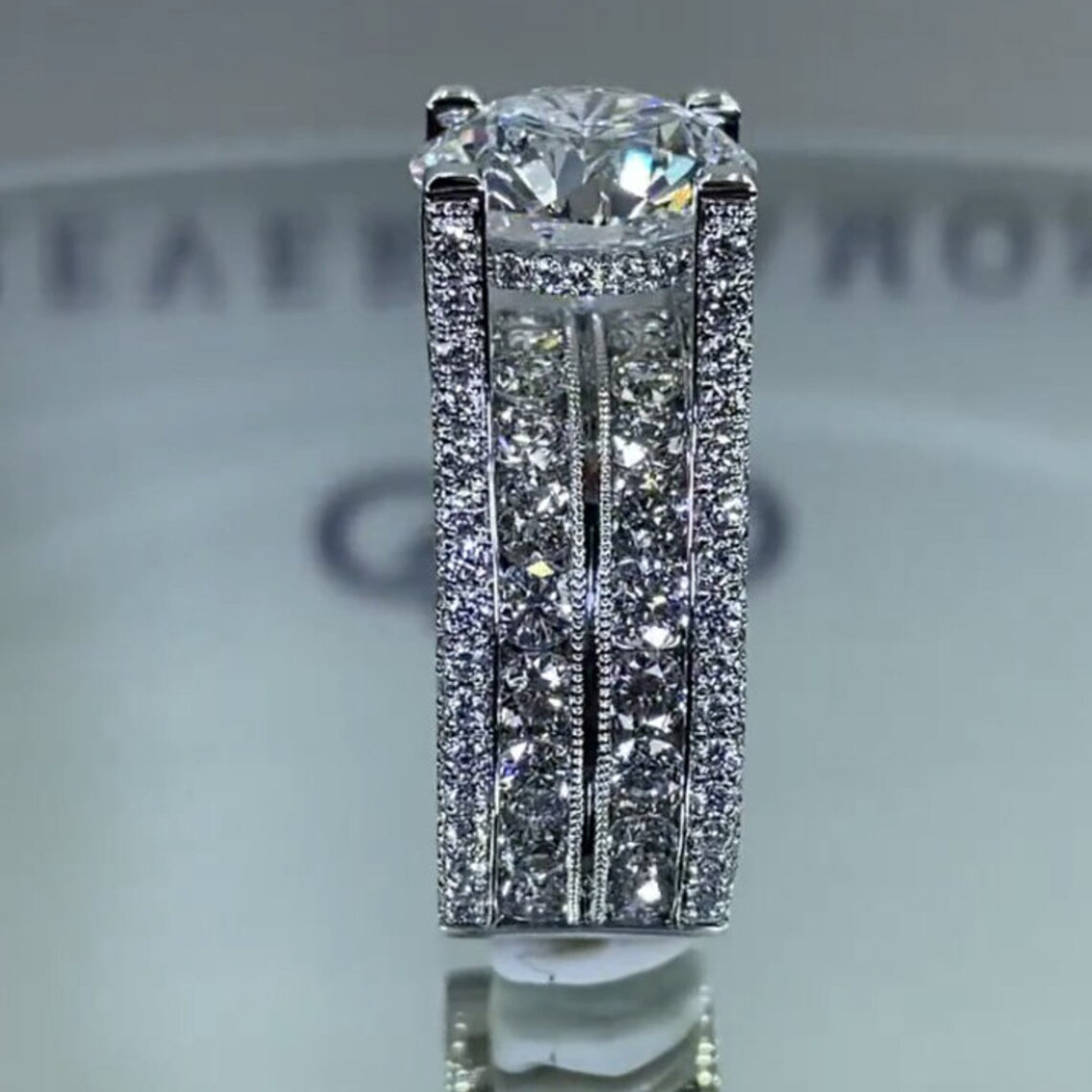 Choucong Handmade Gorgeous Wedding Rings Anniversary Luxury Jewelry 925 Sterling Silver Fill Round Cut Lab Moissanite Diamond Eternity Women Bridal Ri