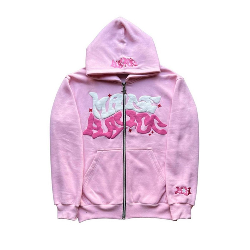 Y2k Spring Autumn American Retro Star Letter Printed Zipper Hoodies Women And Men Section Lazy Fashion Brand Cardigan Jacket