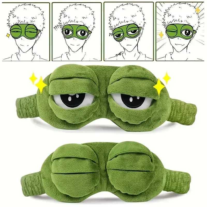 3D Sad Frog Sleep Eye Mask Soft Comfort Eye Mask Travel Eye Block Patch Shade Eye Rest Adult Eye Patch Relax MassageXJ250103