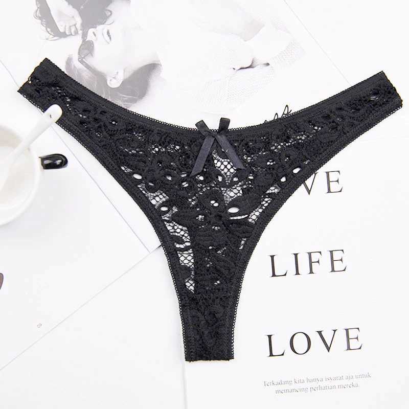 Sexy underwear womens lace silk underwear low waist V-waist fabric cotton crotch breathable fast drying sports underwear W250103