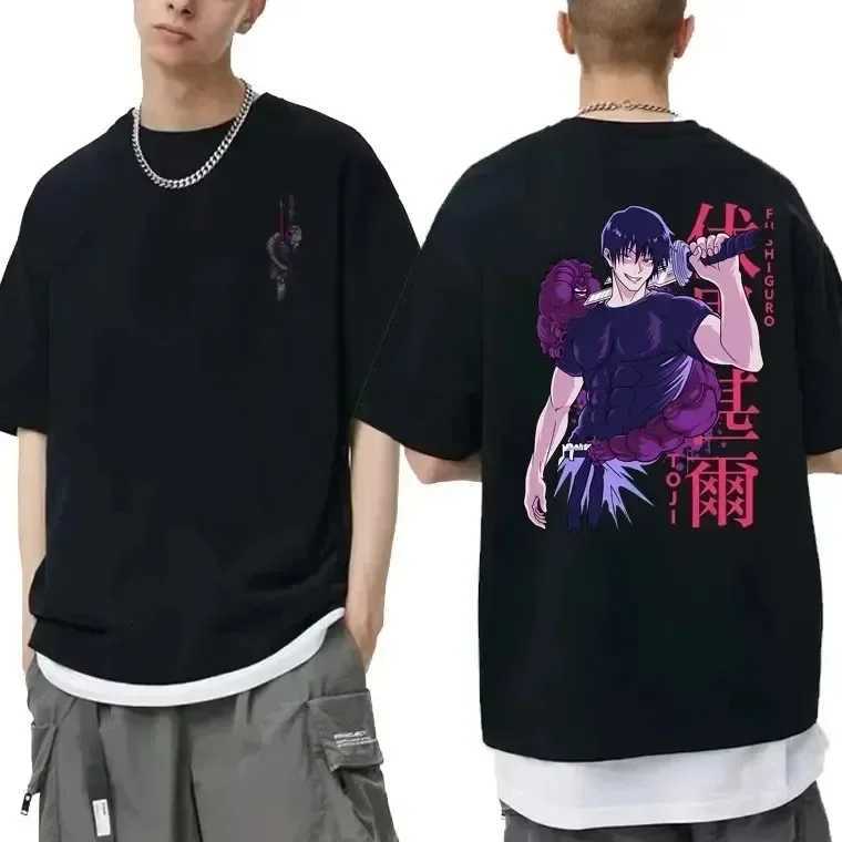 Japanese Anime Jujutsu Kaisen Fushiguro Toji Graphic T-shirt Men Women Fashion Oversized T Shirts Male Manga Fashion Cotton TopXJ240102