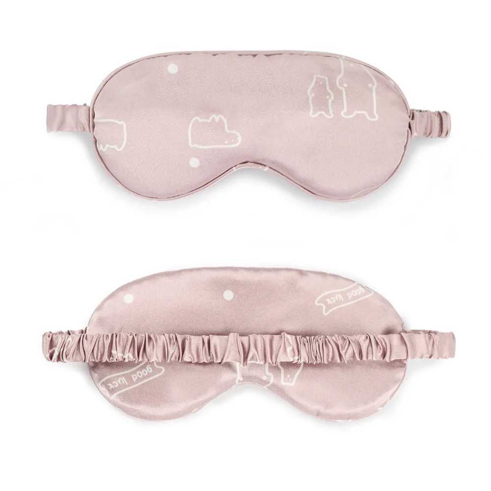 1PC Cartoon Silk Double-Side Shading EyeShade Sleeping Eye Mask Cover Eyepatch Blindfolds Eyeshade Health Sleep Shield LightXJ250103