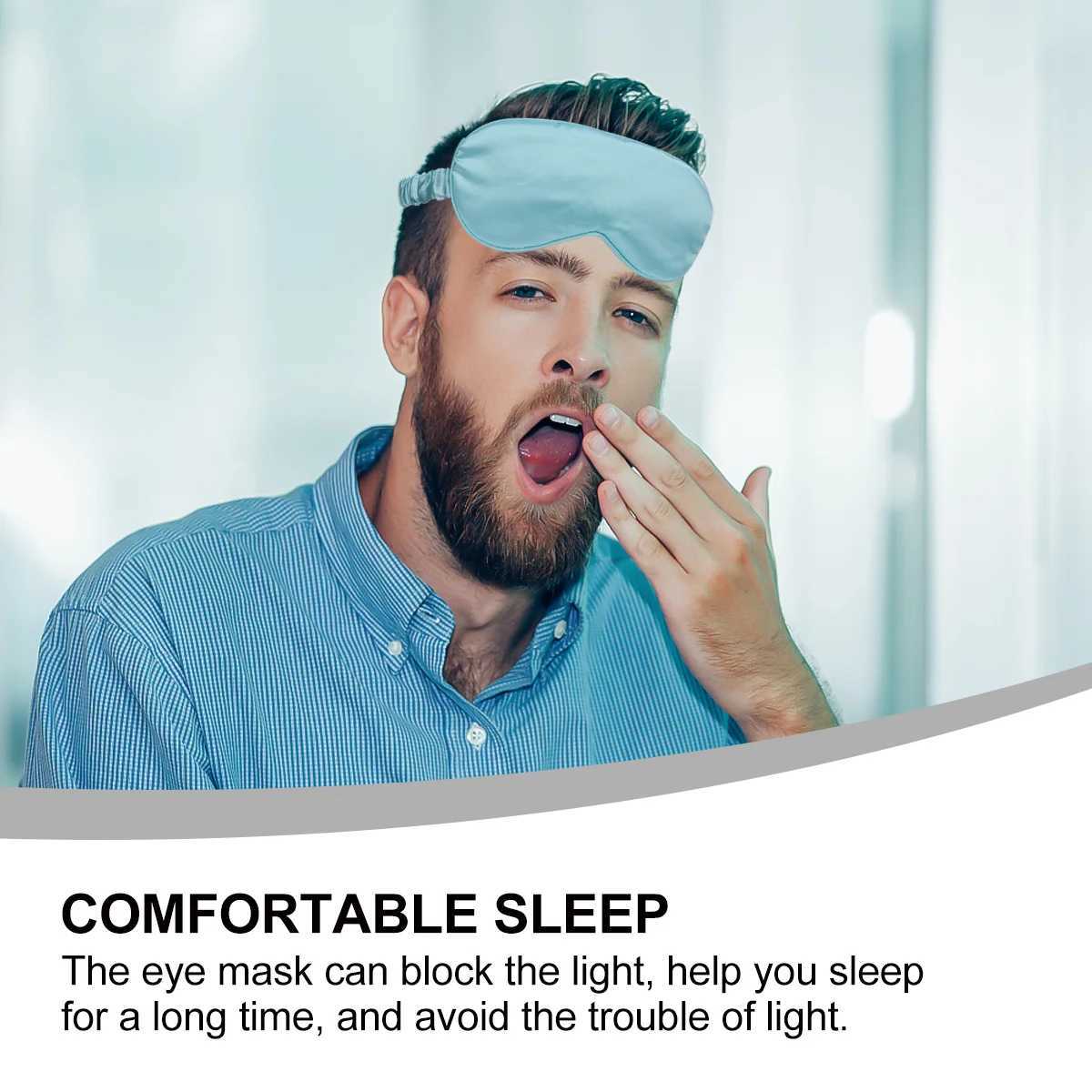 2 Pcs Eye Mask Silk Sleep Double-sided Satin Shading Eyepatch Goggles Black EyeshadeXJ250103