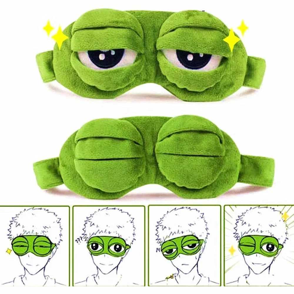 3D Sad Frog Sleep Eye Mask Sleeping Eyeshade Cover Shade Eye Patch Women Men ldren Soft Portable Blindfold Travel EyepatchXJ250103