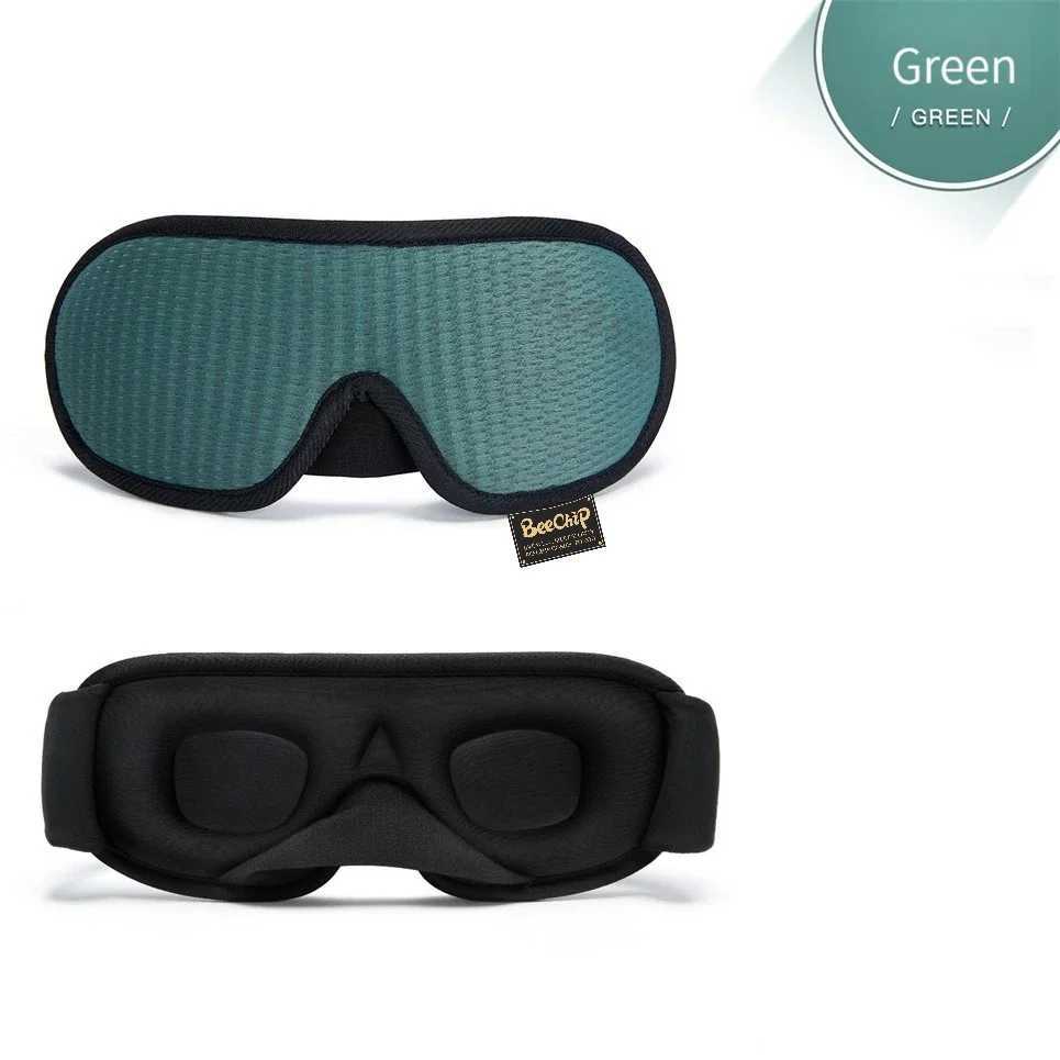 3D Eye Mask Green Breathable Shading Sleeping Hot Sales Eye Mask Adjustable Strap Sleep Mask Padded Travel RestXJ250103