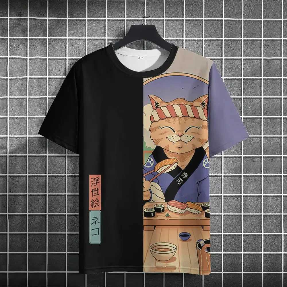 Unisex 2024 T Shirt Men Women Japanese Samurai Cat 3d Printed T Shirts For Casual Fashion Funny Shirt Top Tee Men ClothingXJ240102