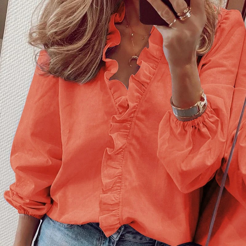 Solid color casual loose womens fashionable top autumn retro womens oversized shirt and elegant womens top 250102