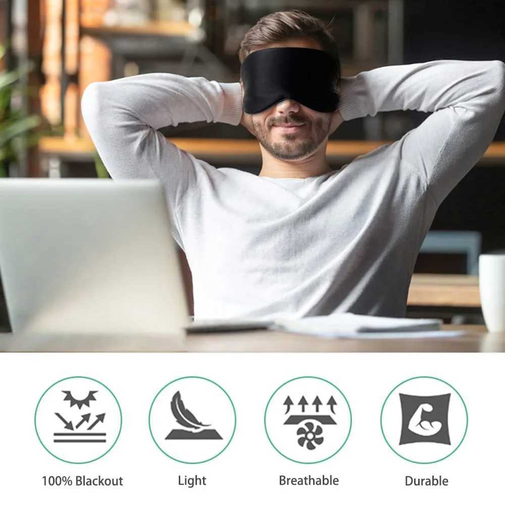 Silk Sleep Mask 100% Real Natural Pure Silk Eye Masks with Adjustable Strap for Sleeping Blocks Light Reduces Puffy Eyes GiftsXJ250103