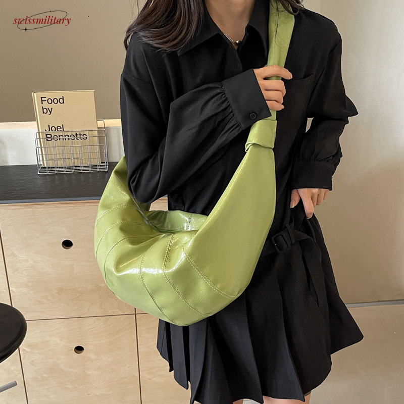 Large capacity dumpling for women 2025 new fashionable one shoulder crossbody tote cow horn bag #33 swissmilitary