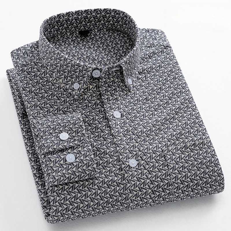Fashionable 100% pure cotton long sleeved mens shirt suitable for casual plain weave shirts soft plain weave designer clothing W250103