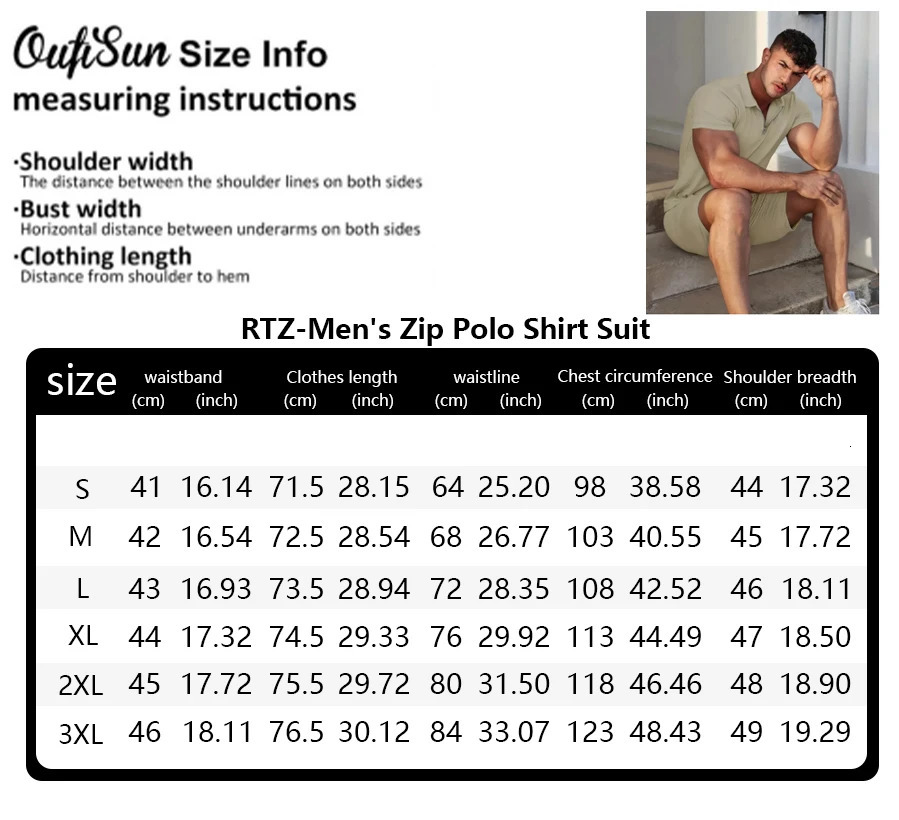 Summer Mens Shorts Set Short Sleeve Zip Polo Shirt Street T Shirt Two Piece Casual Sportswear HawaiiStreetSports 250102