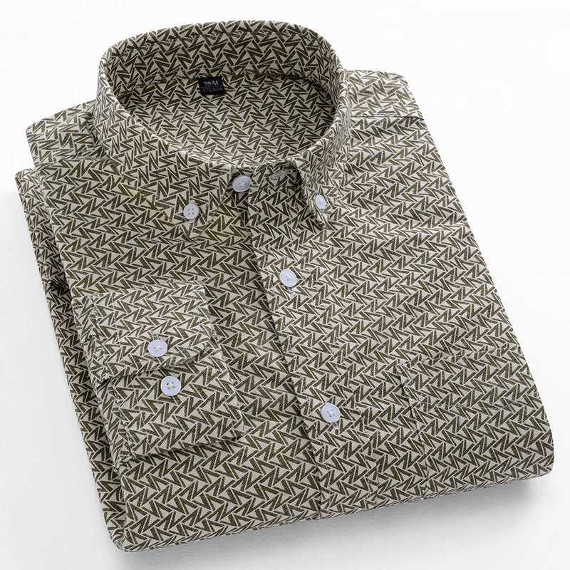 Fashionable 100% pure cotton long sleeved mens shirt suitable for casual plain weave shirts soft plain weave designer clothing W250103