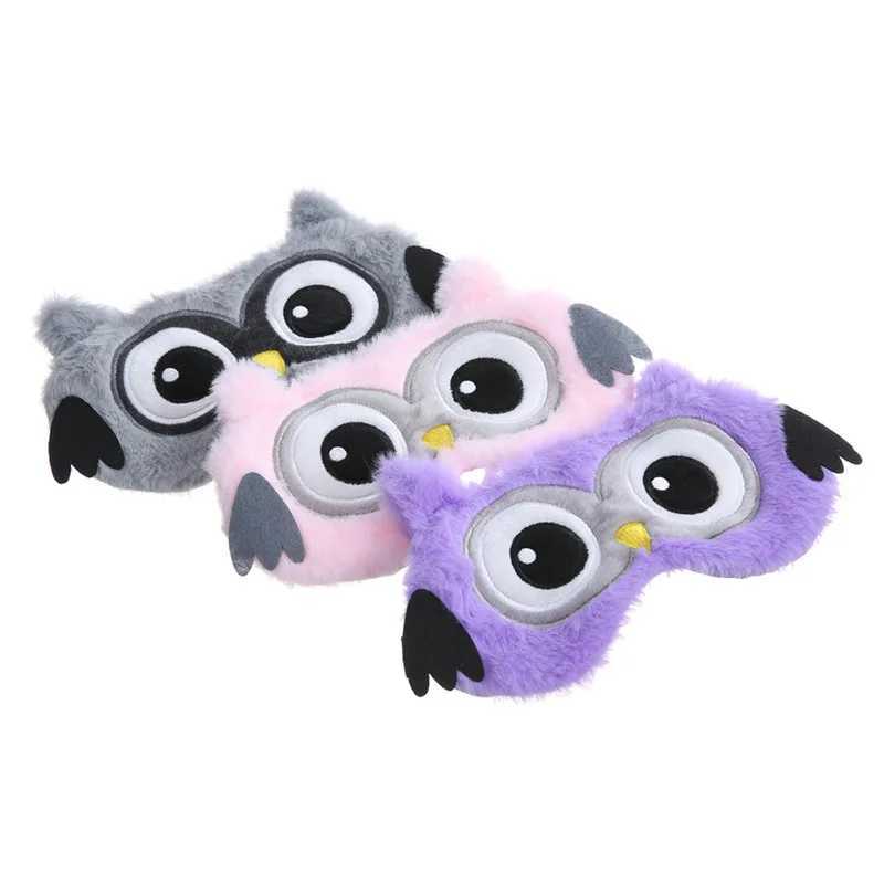 Hot Soft Silk Owl Toy Eye Mask Sleeping Mask P Eye Shade Cover 3D Cartoon Eyeshade Relax Sleep MaskXJ250103