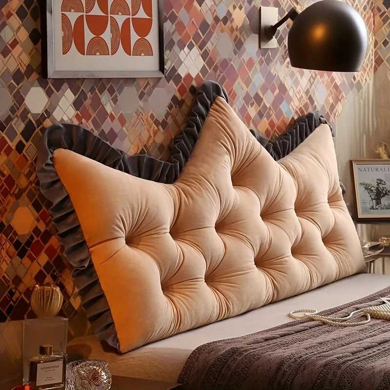 1PC 90X50CM Single Bed Crown Shaped Back Cushion Soft Princess Crown Bedroom Cushion Fabric Headboard Pillow For 1.2M BedXJ250102