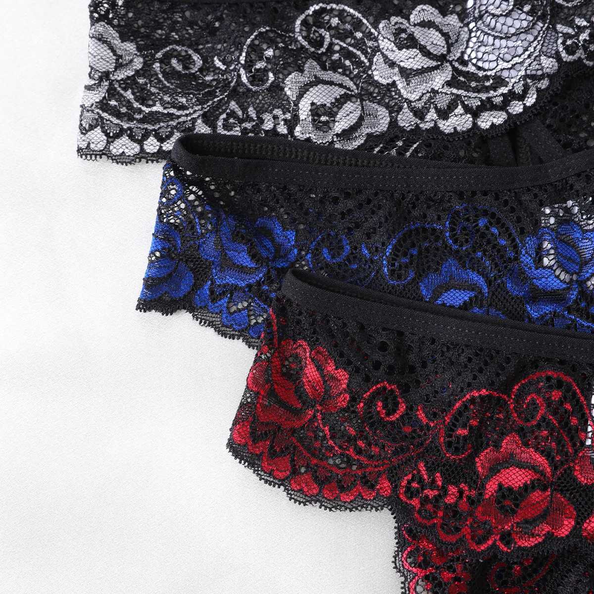 Sexy Crotchless Thongs Invisible Lace Underwear Women Comfortable Panties Intimates Underpants Low Waist Briefs Female LingerieXJ250103