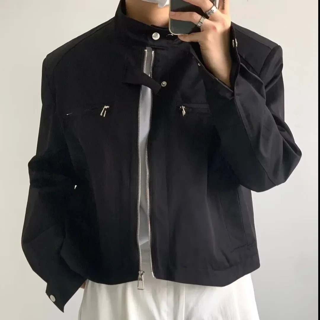 High-end Feeling Cropped Jacket For Men Spring Autumn Style Niche American Vintage Street Trendy Motorcycle Jacket 250103