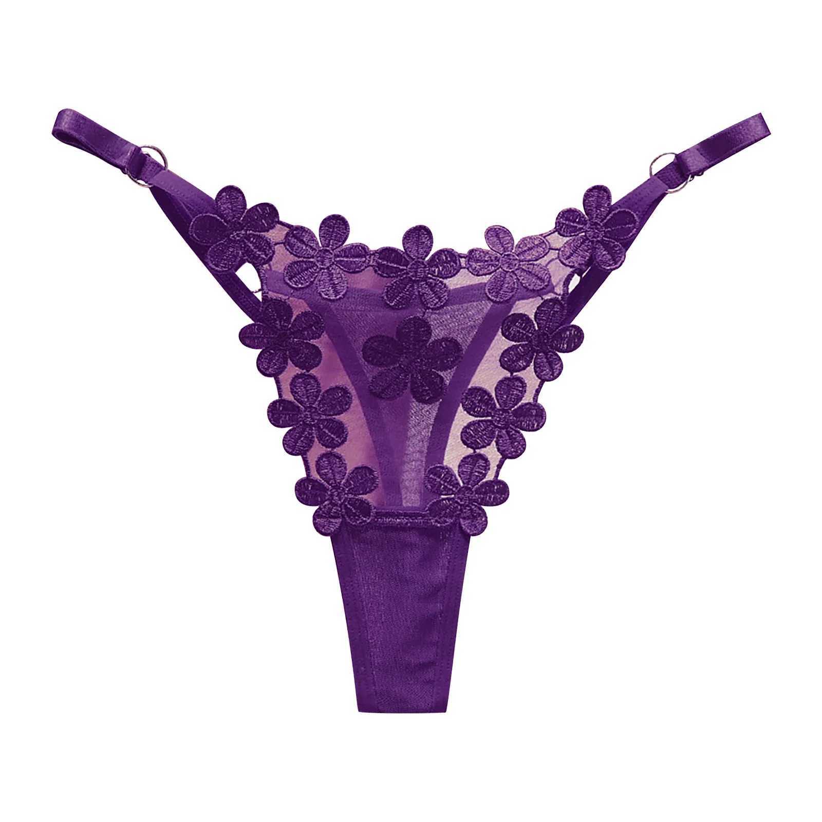 WomenS Panties Lingeries For Woman Female Underwear Flower Breathable Mesh Adjustable Belt Ladies Plus Size UnderwearXJ250103