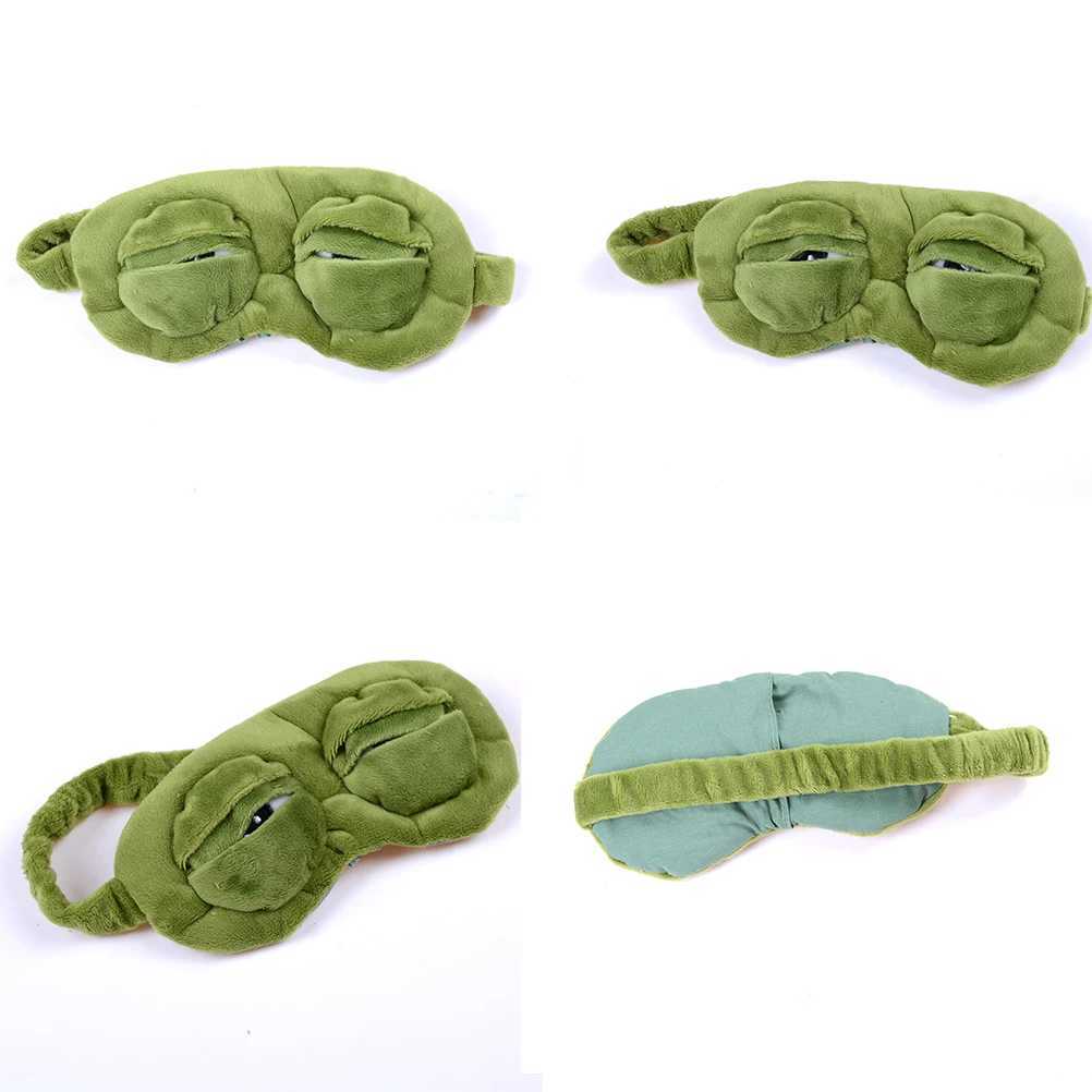 Funny Creative Pepe The Frog 3D Eye Mask Cover Cartoon Soft P Sleeping Mask Green Cute Eyeshade Blindfold Gift Women GirlsXJ250103