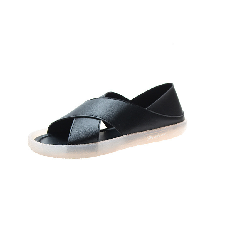 Ddmywed 2024 Summer New Casual Ins Trendy Pregnant Women's Cross Flat Sandals Two Wear Student Roman Shoes Chinese Brand Shoes F0103-19.5 ddmythu