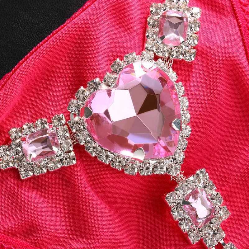 Pink Heart Panties String Underwear Wholesale Rhinestone Brazilian Viquinis Sexy New Beachwear Brief Rave Thong ShortsXJ250103
