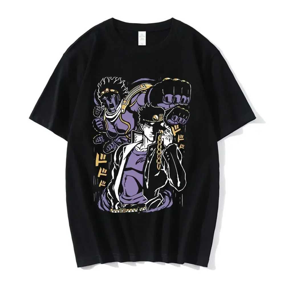 Anime Jojo Bizarre Adventure Graphic Mens T-Shirt Women Fashion Short Sleeve Casual Tops Cotton Oversize Tops StreetwearXJ240102