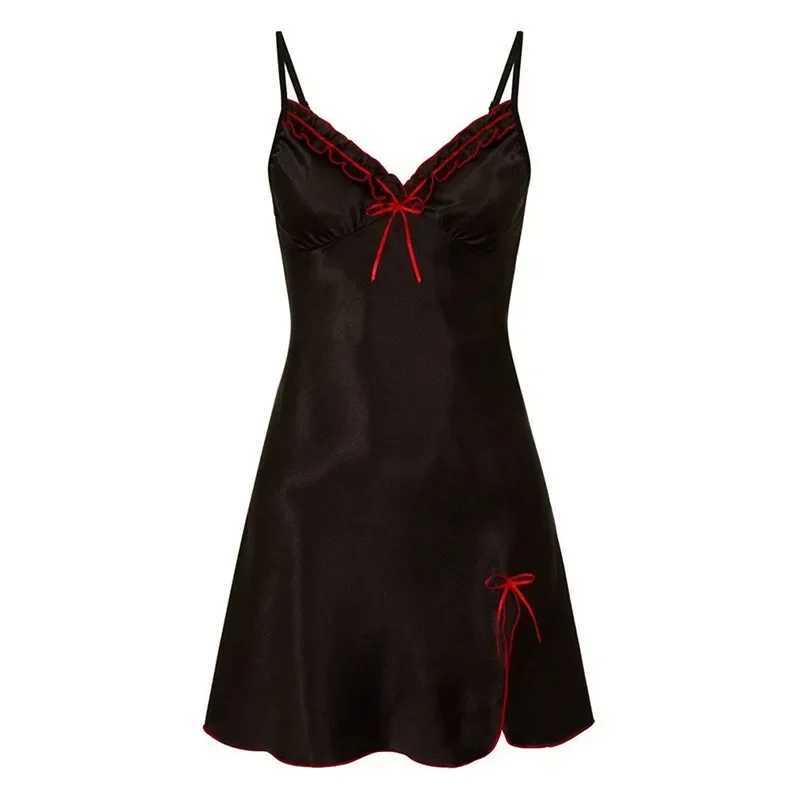Womens Strap Lace Pajamas Womens Sexy V-neck Evening Dress Womens Strap Lace Scissors Silk Comfortable Pajamas New W250103