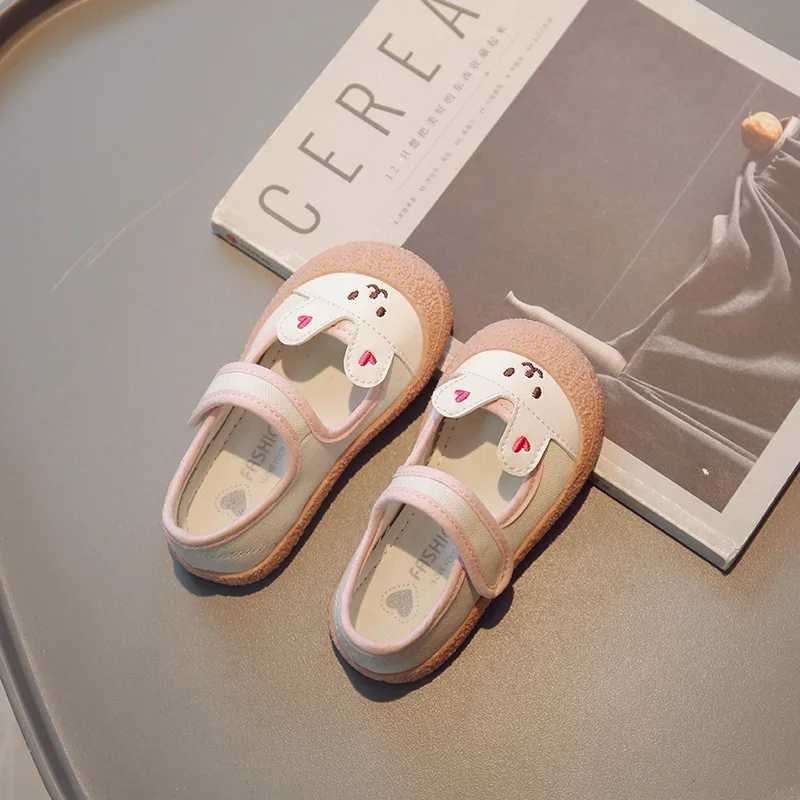 Spring Korean Childrens Cute Rabbit Soft soled Princess Shoes Shallow Mouth Casual Sports Shoes M250103