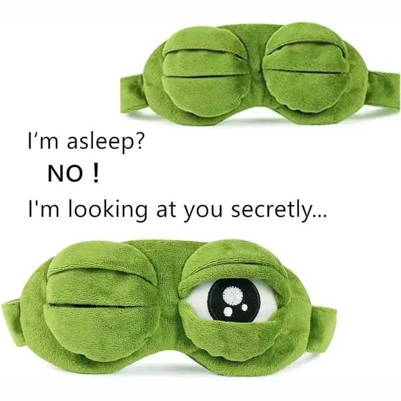 3D Sad Frog Sleep Eye Mask Sleeping Eyeshade Cover Shade Eye Patch Women Men ldren Soft Portable Blindfold Travel EyepatchXJ250103