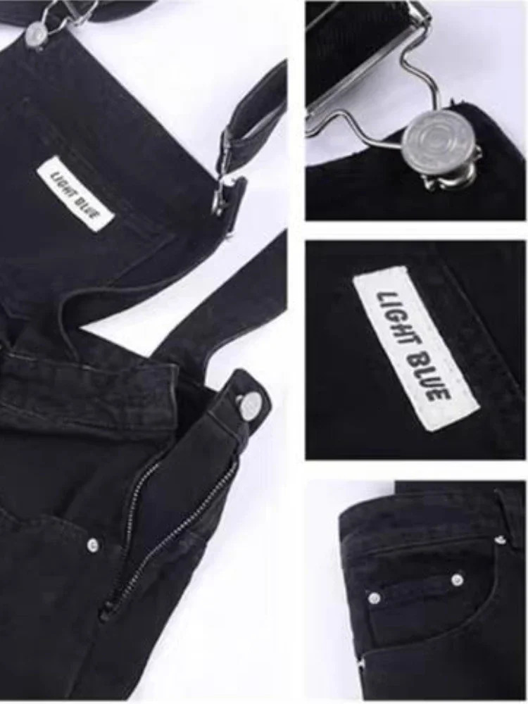 Denim Jumpsuits Women Preppy Style Spring Strap Ulzzang High Street Ins Letter Loose Retro Overalls Chic Harajuku 250103
