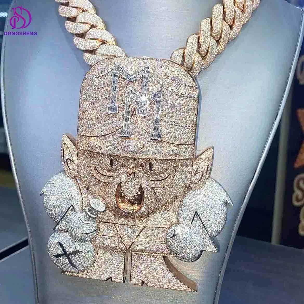 Factory Direct Sales Wholesale Price Customized Moissanite Dia Hip Hop Pendant Neck