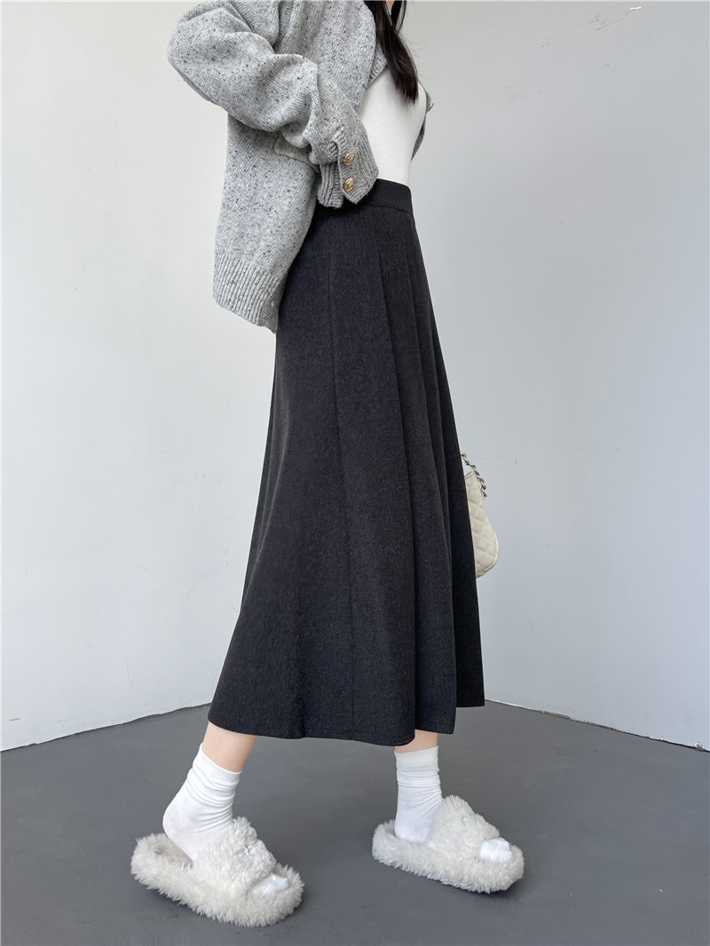 D16928 autumn and winter retro hot girl trend brand washed loose edge short round neck top skirt suit female