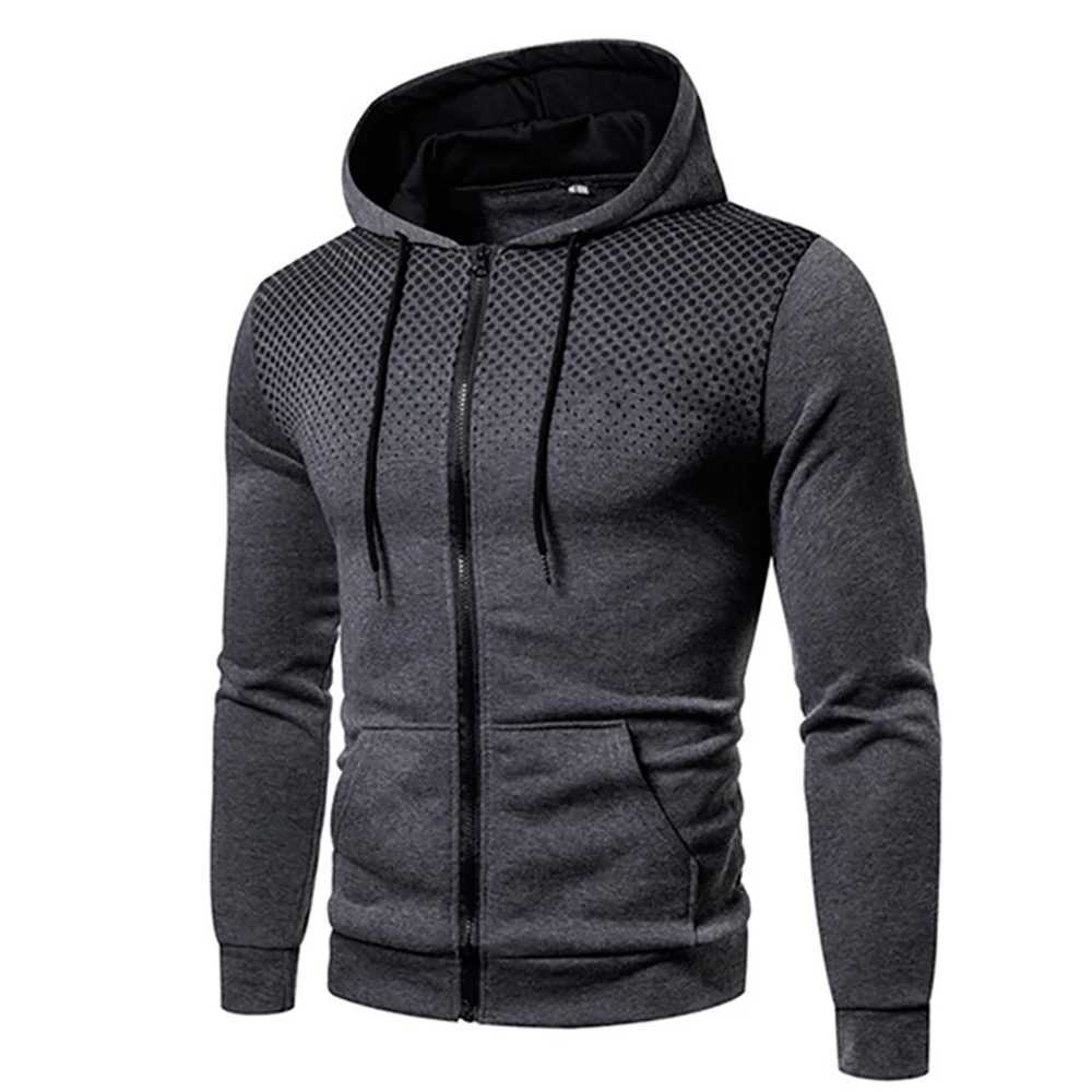 Mens autumn hoodie jacket long sleeved zipper hoodie cotton hoodie jacket W250103