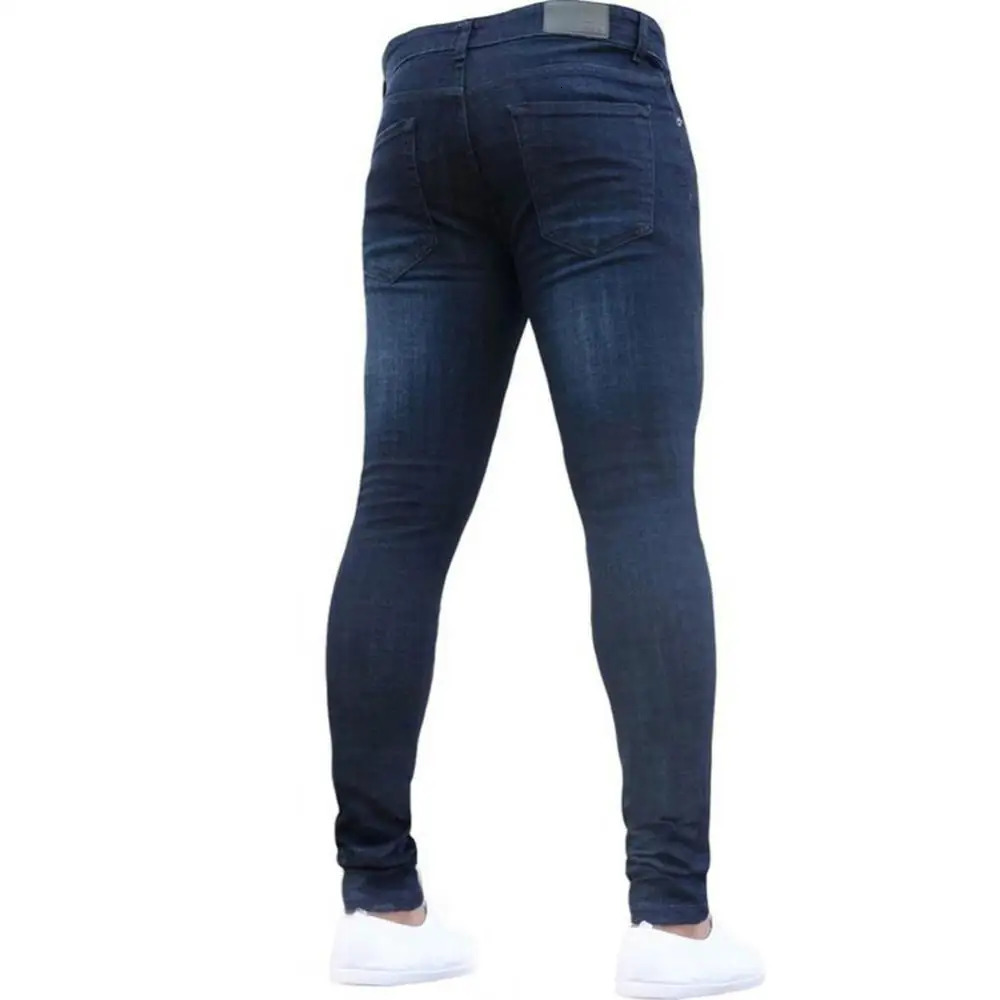 Jeans Blue Pants Streetwear Denim Men Stretch Fashion Skinny Jeans Trousers Long Autumn Winter Mens Fit Leggings 241230