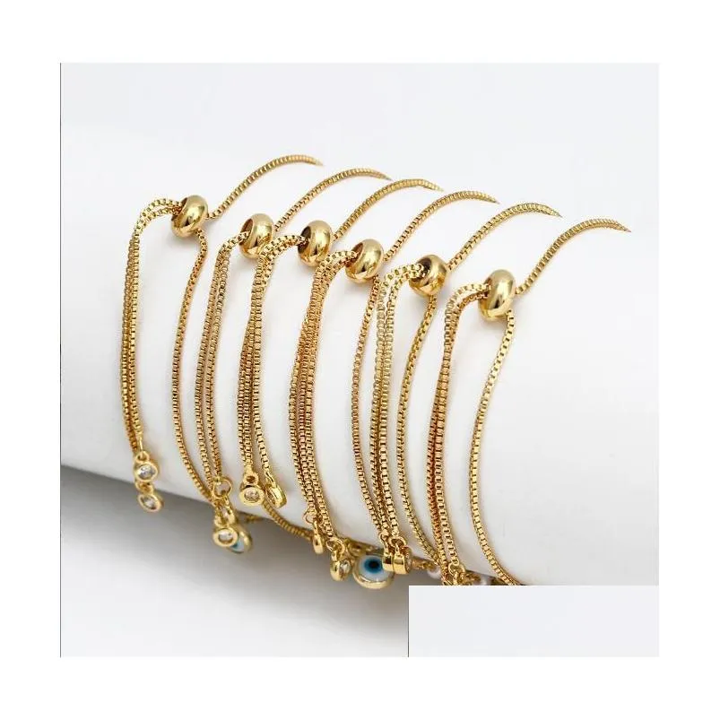 Charm Bracelets Gold Evil Blue Eye Lucky Turkish Eyes Bracelet For Women Girls Beach Jewelry Party Gift 10 Styles Drop Delivery Dh4Gn LL