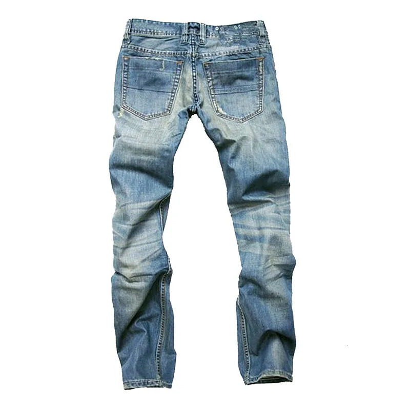 Streetwear Mens Slim Fit Ripped Straight Jeans Daily Male jeans pants Autumn Cotton High Quality Casual Denim Pants Men Trousers 241230