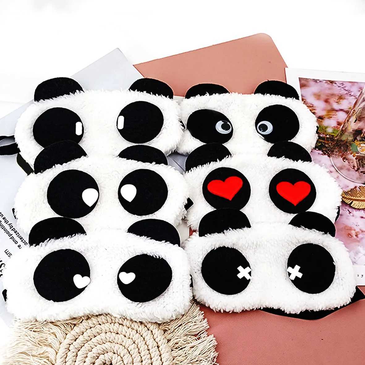 Fashion Cute Design P Panda Face Eye Travel Sleeping Soft Eye Mask Blindfold Shade Eyeshade Portable Sleeping Eye CoverXJ250103