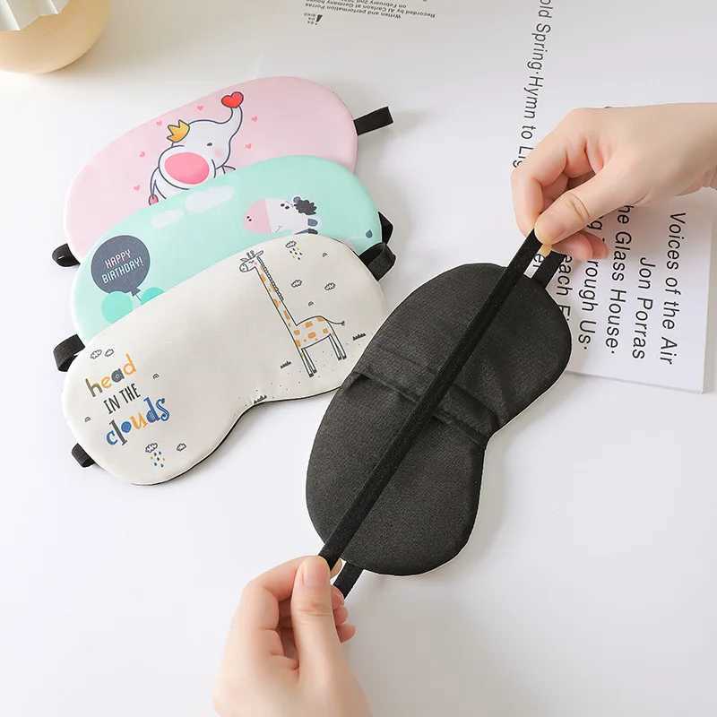 Cute Sleeping Mask Soft Cotton Sleeping Blindfold Cartoon Eye Cover Comfort Shading Travel Relax Eyeshade Health Eye CoverXJ250103
