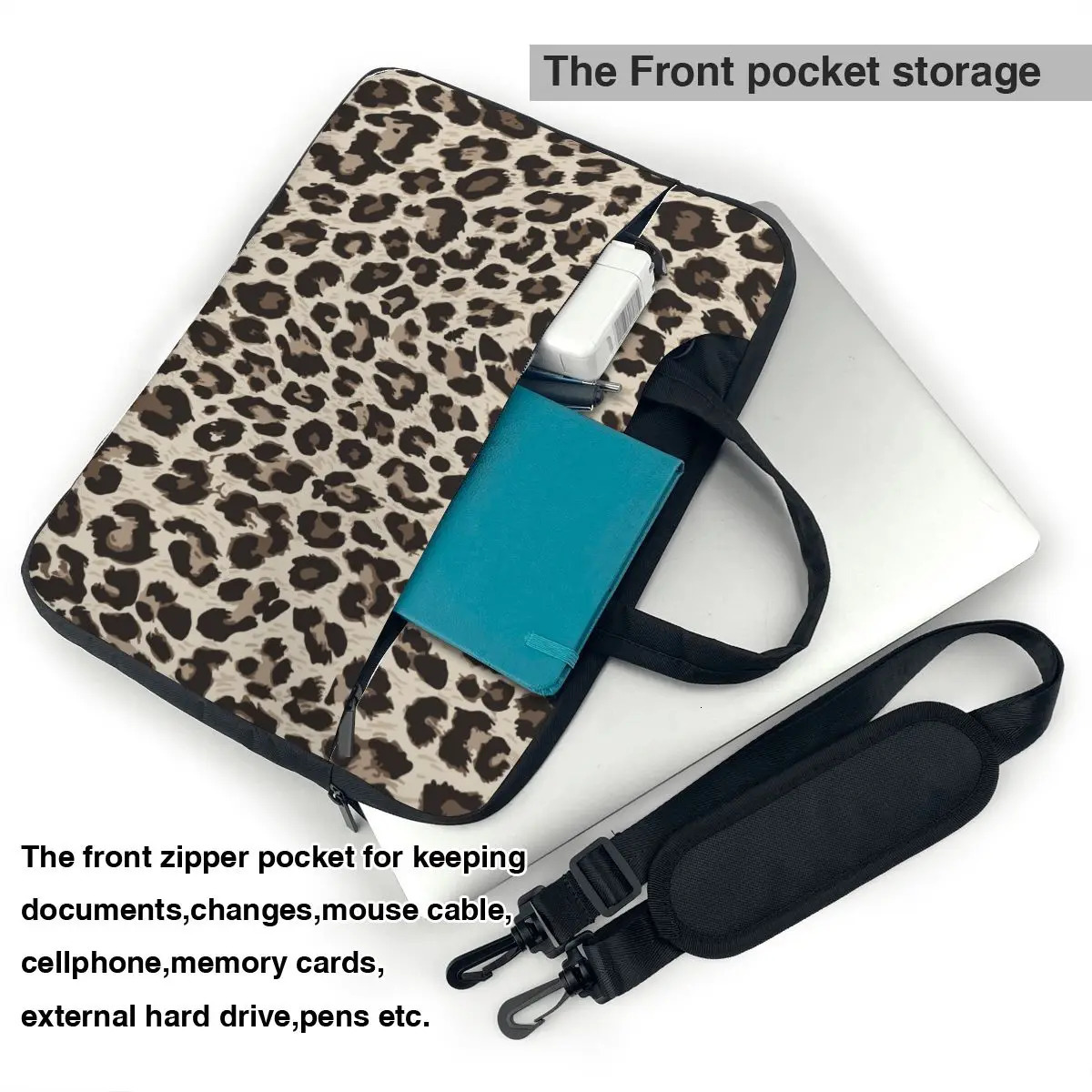 Fashion Classic Animal Leopard Handbag Laptop Bag 3D Printed Portable Briefcase Bag 13 14 15 For Macbook Pro Asus Computer Bag 250102