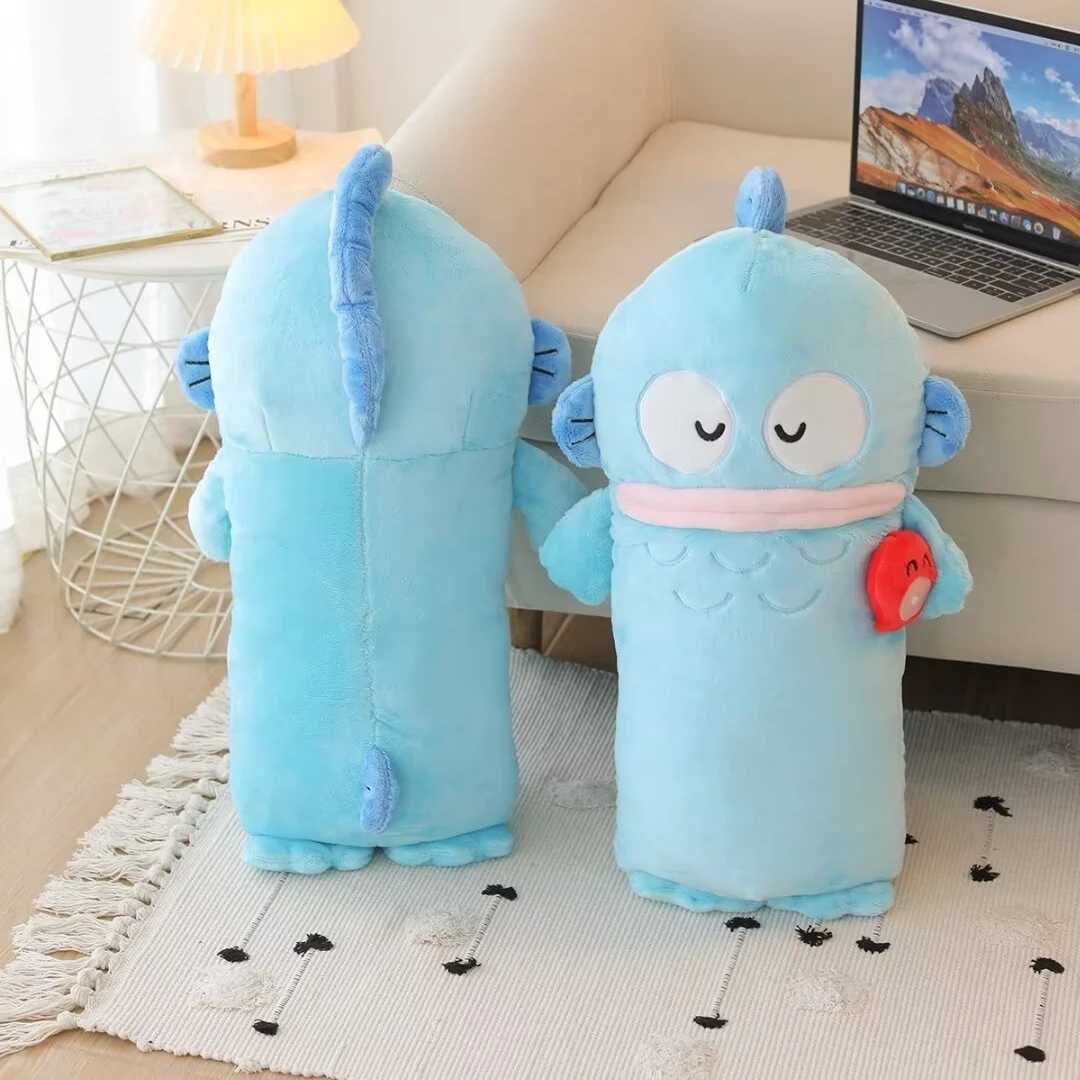 60cm Cute Hangyodon Long Cushion Stuffed Anime Cartoon Throw Pillow Sofa Bed Back Cushion Home Decor Xmas GiftsXJ250102